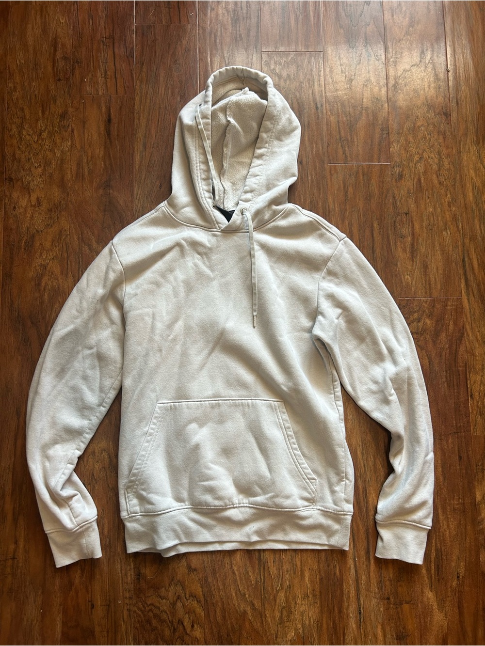 Athletic Works Cream Pullover Hoodie with Kangaroo Pocket